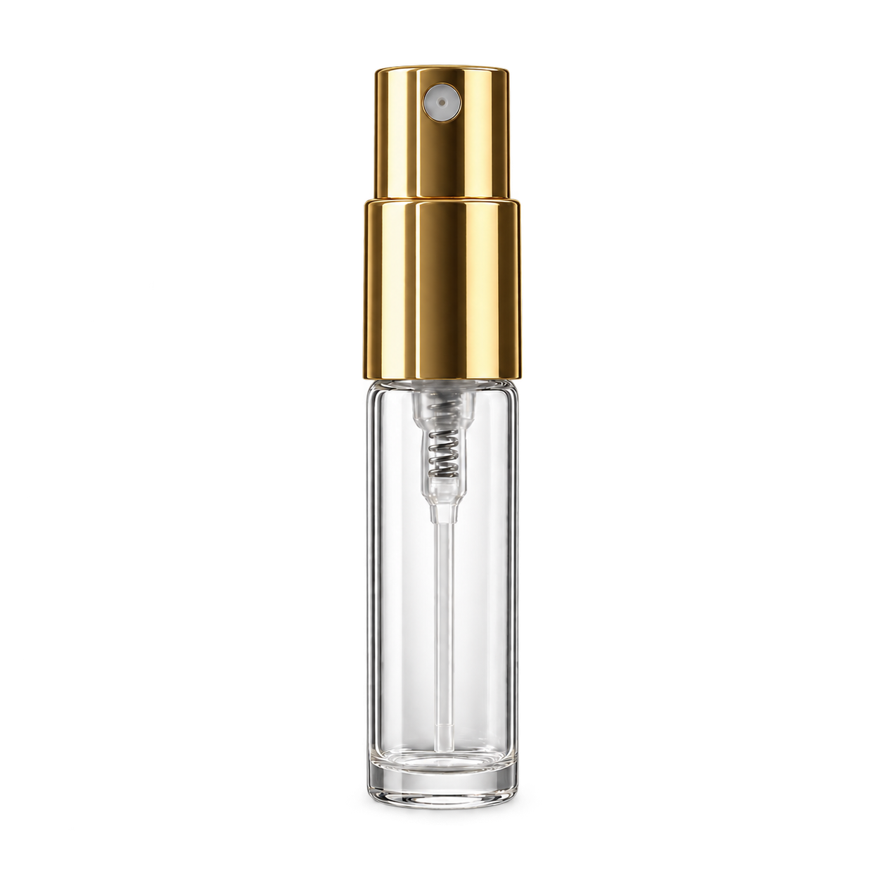 2ml スリムな円筒型香水ボトル ガラス 品番MINI-SPRAY-2ML-GD