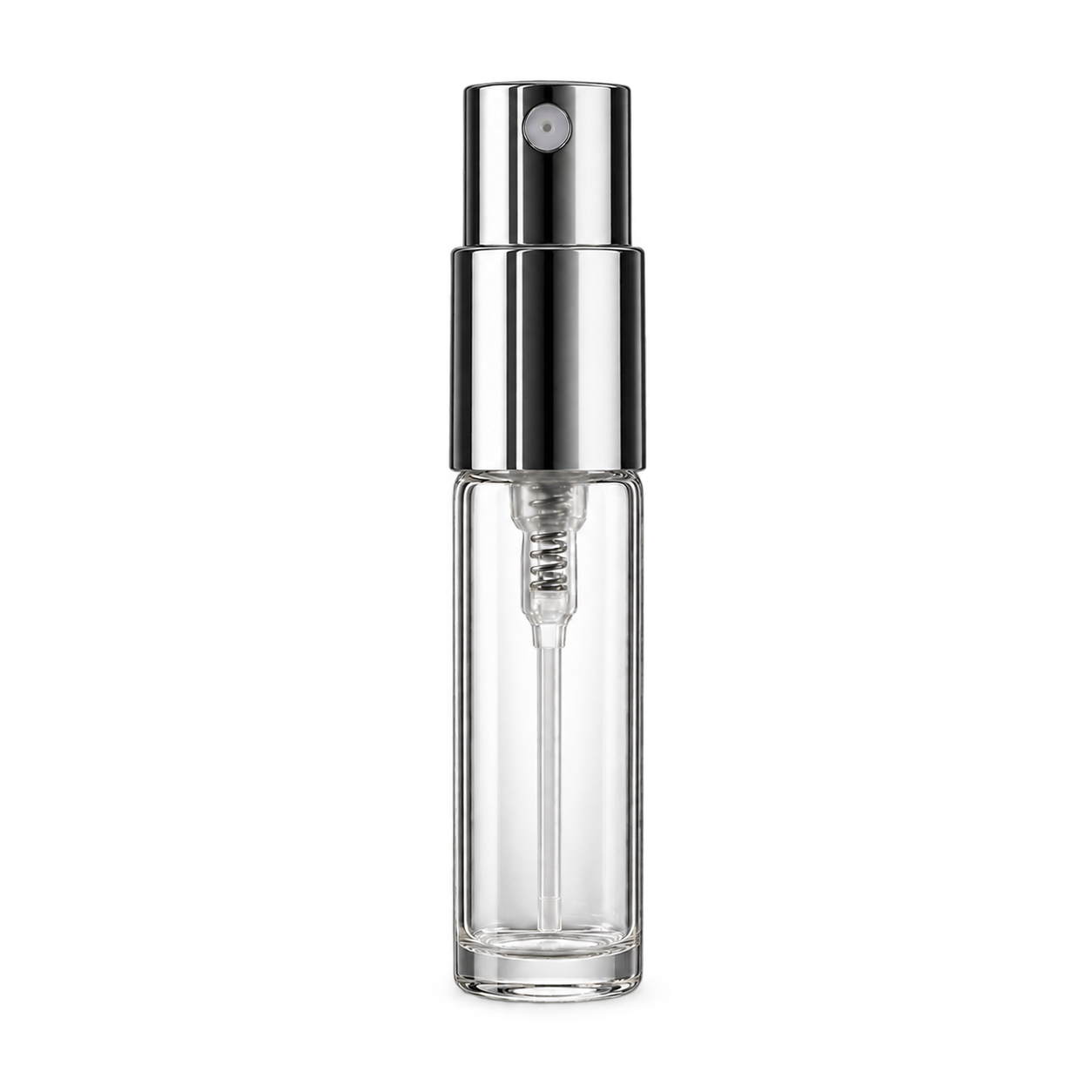 2ml スリムな円筒型香水ボトル ガラス 品番MINI-SPRAY-2ML-SV