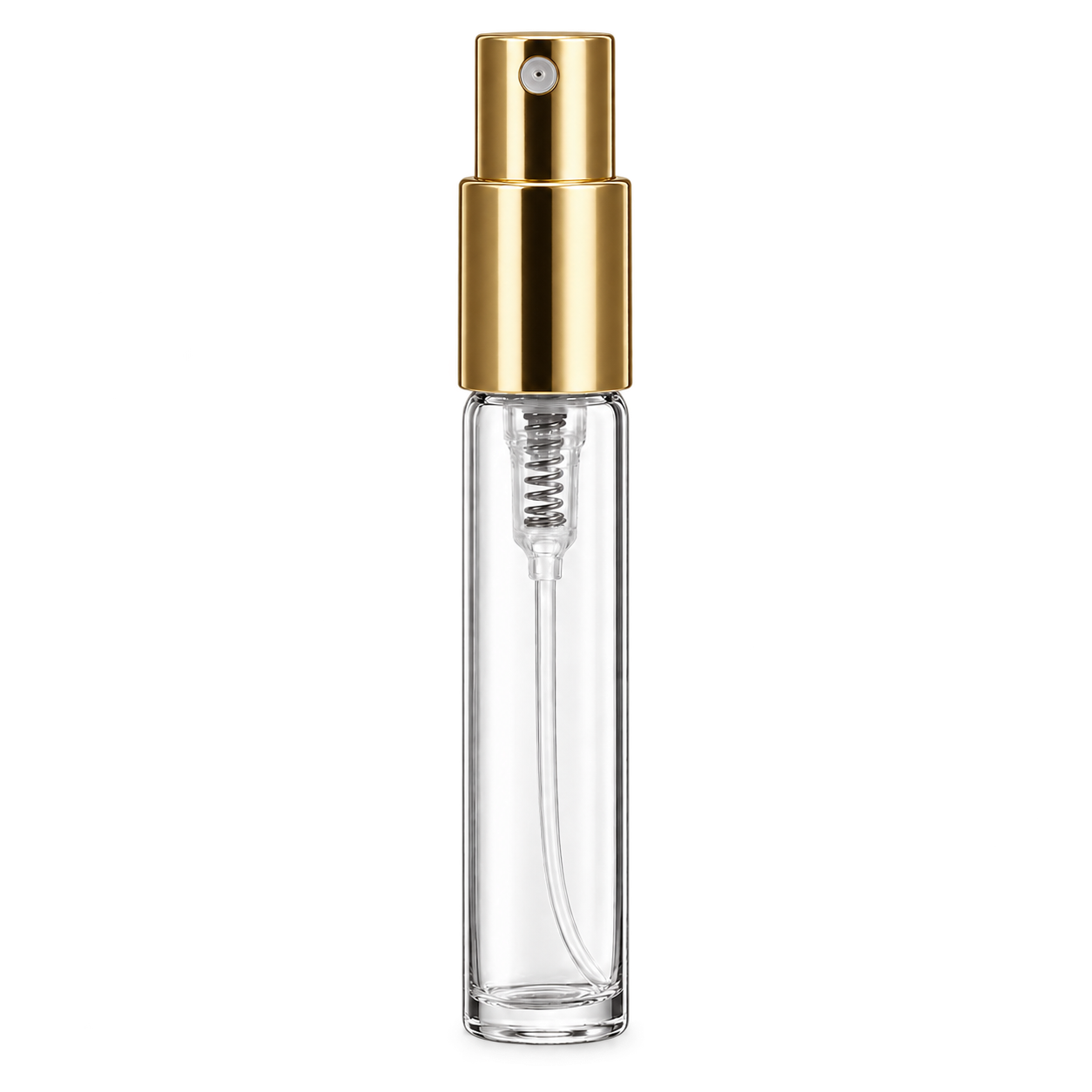 5ml スリムな円筒型香水ボトル ガラス 品番MINI-SPRAY-5ML-GD