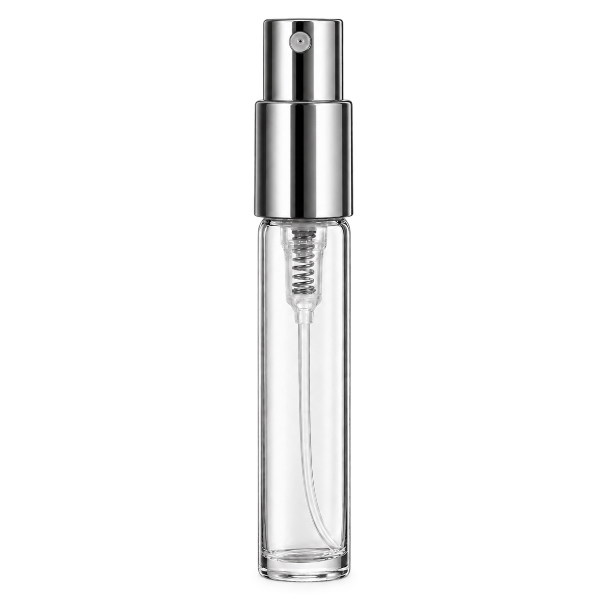 5ml スリムな円筒型香水ボトル ガラス 品番MINI-SPRAY-5ML-SV